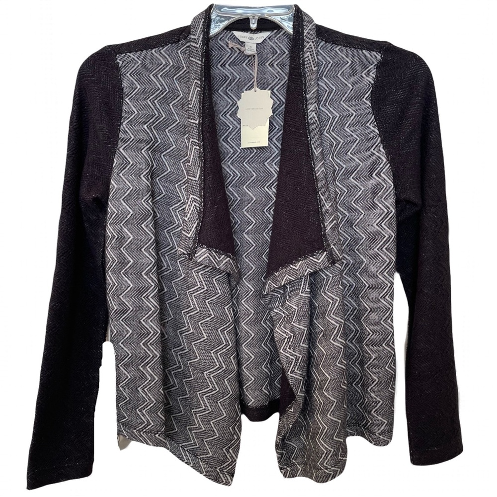 LUCKY BRAND Lotus Black Open Wrap Jacket